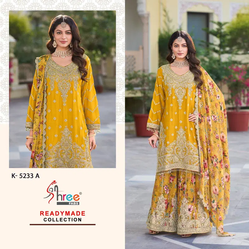 K 5233 By Shree Fabs Chinon Readymade Suits Wholesale Shop In Surat